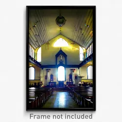 Pixel Art Poster - Neglected Synagogue (8 Bit Psychedelic Video Game Print)