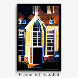 Pixel Art Poster - Dramatic Rectory (8 Bit Psychedelic Trippy Video Game Print)