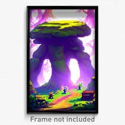 Pixel Art Poster - Shady Dolmen (8 Bit Psychedelic Trippy Video Game Print)