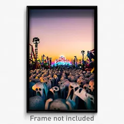 Pixel Art Poster - Crazy Boneyard (8 Bit Psychedelic Trippy Video Game Print)