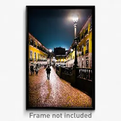 Pixel Art Poster - Haunted Lisbon (8 Bit Psychedelic Trippy Video Game Print)