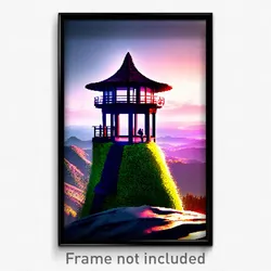 Pixel Art Poster - Fantastic Lookout (8 Bit Psychedelic Trippy Video Game Print)