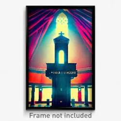 Pixel Art Poster - Meager Tabernacle (8 Bit Psychedelic Trippy Video Game Print)