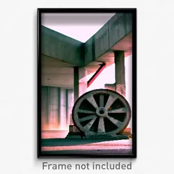 Pixel Art Poster - Concrete Wheel (8 Bit Psychedelic Trippy Video Game Print)