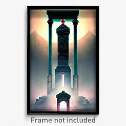 Pixel Art Poster - Zealous Tomb (8 Bit Psychedelic Trippy Video Game Print)