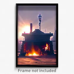 Pixel Art Poster - Meager Hearth (8 Bit Psychedelic Trippy Video Game Print)