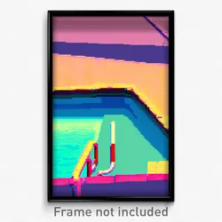 Pixel Art Poster - Flat Pool (8 Bit Psychedelic Trippy Weird Video Game Print)