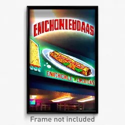 Pixel Art Poster - Digital Enchiladas (8 Bit Psychedelic Video Game Print)