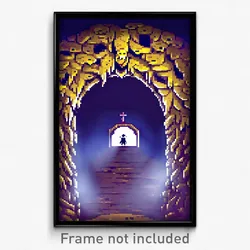 Pixel Art Poster - Creepy Burrow (8 Bit Psychedelic Trippy Video Game Print)