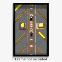 Pixel Art Poster - Colossal Crossing (8 Bit Psychedelic Trippy Video Game Print)
