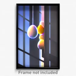 Pixel Art Poster - Imaginary Eggs (8 Bit Psychedelic Trippy Video Game Print)