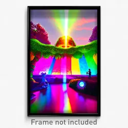 Pixel Art Poster - Colorful Demesne (8 Bit Psychedelic Trippy Video Game Print)