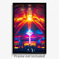 Pixel Art Poster - Outrageous Hermitage (8 Bit Psychedelic Video Game Print)
