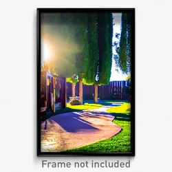 Pixel Art Poster - Realistic Yard (8 Bit Psychedelic Trippy Video Game Print)