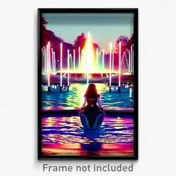 Pixel Art Poster - Vast Fountain (8 Bit Psychedelic Trippy Video Game Print)