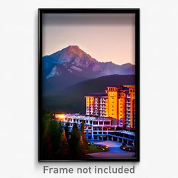 Pixel Art Poster - Mountainous Hotel (8 Bit Psychedelic Trippy Video Game Print)