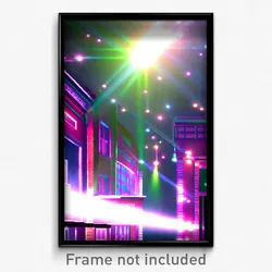 Pixel Art Poster - Dazzling Middle School (8 Bit Psychedelic Video Game Print)