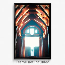 Pixel Art Poster - Secret Architecture (8 Bit Psychedelic Video Game Print)