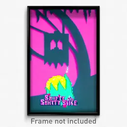 Pixel Art Poster - Shifty Spike (8 Bit Psychedelic Trippy Video Game Print)