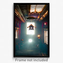 Pixel Art Poster - Flying Coop (8 Bit Psychedelic Trippy Weird Video Game Print)