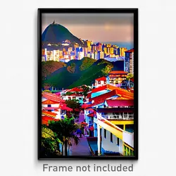 Pixel Art Poster - Authentic Brazilian City (8 Bit Psychedelic Video Game Print)