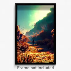 Pixel Art Poster - Dry Realm (8 Bit Psychedelic Trippy Weird Video Game Print)