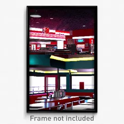 Pixel Art Poster - Advanced 50'S Diner (8 Bit Psychedelic Video Game Print)