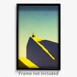Pixel Art Poster - Yellow Summit (8 Bit Psychedelic Trippy Video Game Print)