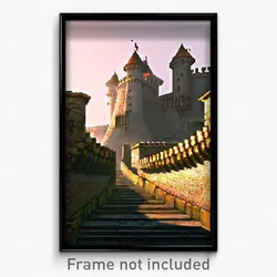 Pixel Art Poster - Striking Fortifications (8 Bit Psychedelic Video Game Print)