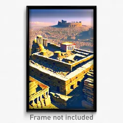 Pixel Art Poster - Coarse Acropolis (8 Bit Psychedelic Trippy Video Game Print)