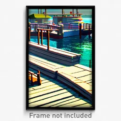 Pixel Art Poster - Bountiful Dock (8 Bit Psychedelic Trippy Video Game Print)