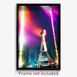 Pixel Art Poster - Electric Academy (8 Bit Psychedelic Trippy Video Game Print)