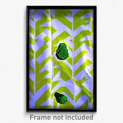Pixel Art Poster - Zigzag Avocado (8 Bit Psychedelic Trippy Video Game Print)