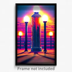 Pixel Art Poster - Flashy Redoubt (8 Bit Psychedelic Trippy Video Game Print)