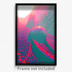 Pixel Art Poster - Rubbery Realm (8 Bit Psychedelic Trippy Video Game Print)