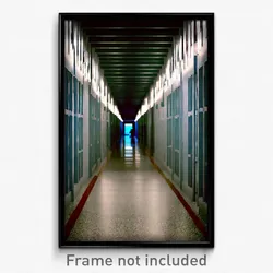 Pixel Art Poster - Menacing Corridor (8 Bit Psychedelic Trippy Video Game Print)