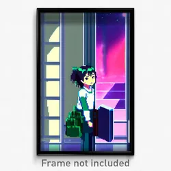Pixel Art Poster - Silent Anime (8 Bit Psychedelic Trippy Video Game Print)