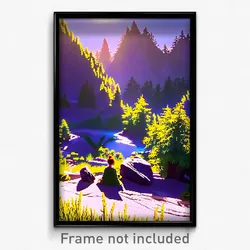 Pixel Art Poster - Pristine Wilderness (8 Bit Psychedelic Video Game Print)