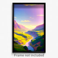 Pixel Art Poster - Noted Valley (8 Bit Psychedelic Trippy Video Game Print)