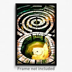 Pixel Art Poster - Aged Labyrinth (8 Bit Psychedelic Trippy Video Game Print)