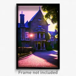Pixel Art Poster - Fancy Rectory (8 Bit Psychedelic Trippy Video Game Print)