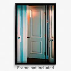 Pixel Art Poster - White Door (8 Bit Psychedelic Trippy Weird Video Game Print)