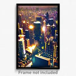 Pixel Art Poster - Metallic Thai City (8 Bit Psychedelic Video Game Print)