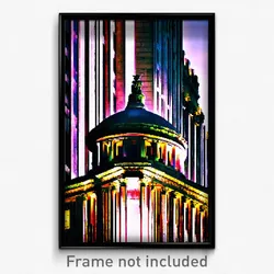 Pixel Art Poster - Classic Landmark (8 Bit Psychedelic Trippy Video Game Print)