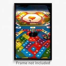 Pixel Art Poster - International Board Game (8 Bit Psychedelic Video Game Print)