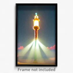 Pixel Art Poster - Whimsical Beacon (8 Bit Psychedelic Trippy Video Game Print)