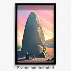 Pixel Art Poster - Huge Menhir (8 Bit Psychedelic Trippy Weird Video Game Print)