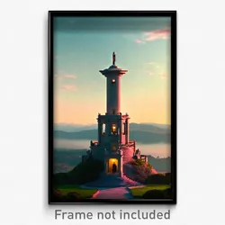 Pixel Art Poster - Agitated Belvedere (8 Bit Psychedelic Video Game Print)