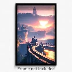 Pixel Art Poster - Negligible Stronghold (8 Bit Psychedelic Video Game Print)