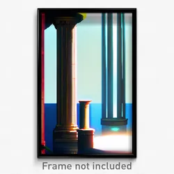Pixel Art Poster - Peaceful Column (8 Bit Psychedelic Trippy Video Game Print)